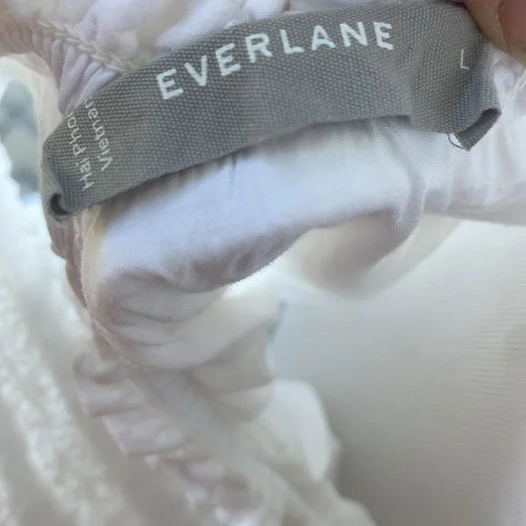Everlane The Eyelet Smock Dress in White Size large - Picture 7 of 8